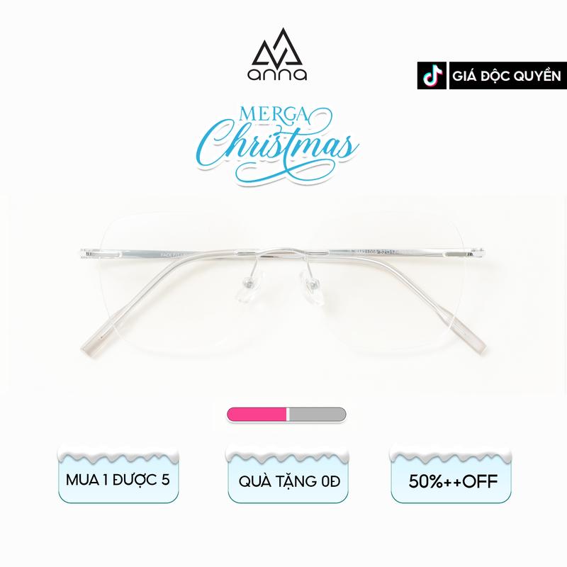 LIVE Gọng Kính Khoan Không Viền ANNA Dáng Vuông Cao Cấp SM21005