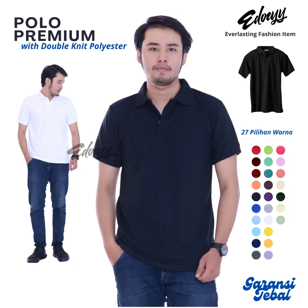 EDOEYY Kaos Polo Polos Pria Murah Harga Grosir / Poloshirt / Baju Berkerah / Kaos Distro / Polo Shirt Kerah Tebal Cowok