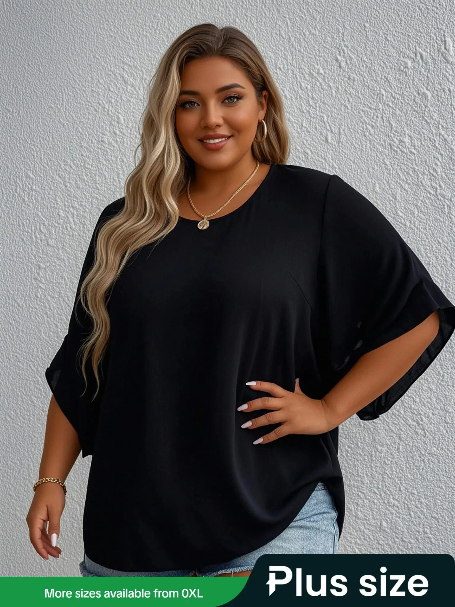 Plus Size Solid Color Curved Hem Tee, Casual Short Sleeve T-shirt for Summer, Women's Clothing for Daily Wear
