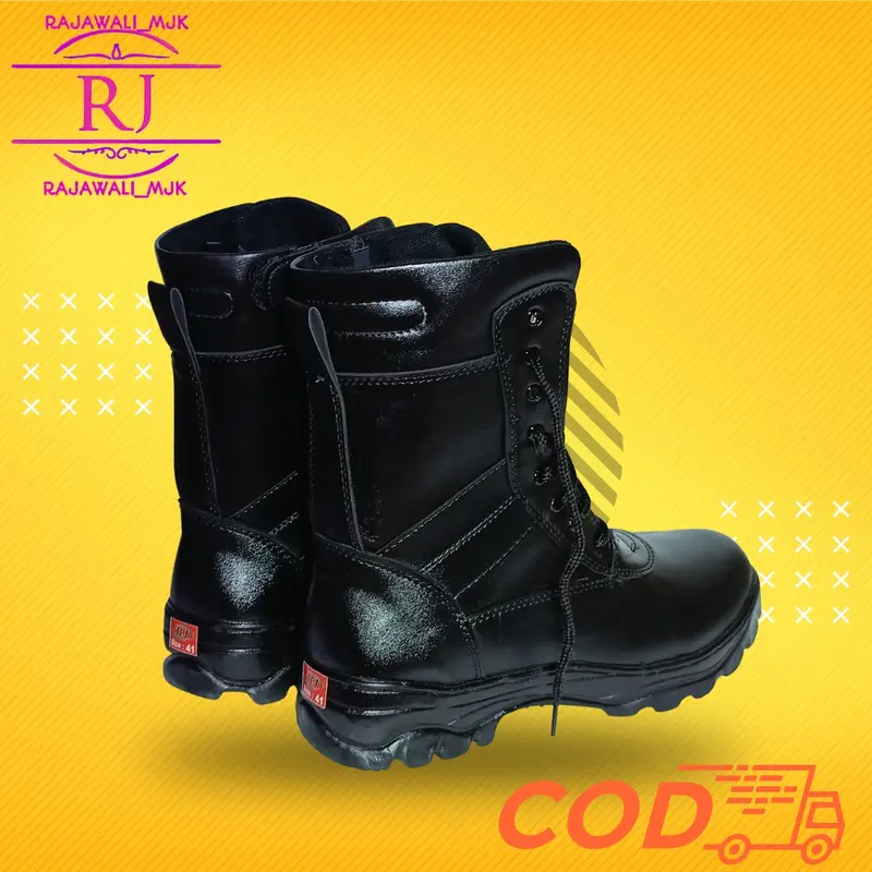 Sepatu PDL Doop Satpam TNI Polri Banser Dll - Kulit Sintetis - Sol Karet Army Berkualitas - Sol Jahitan Nylon Memutar - Boots 3