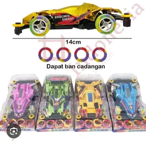 Mobil Tamiya Mainan Anak 4WD baterai 14cm Dengan Ban Cadangan Warna-warni Baterai Mesin