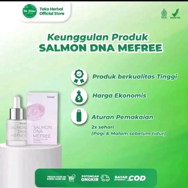 20MEFREE - ANTI-AGING SERUM SALMON DNA MEFREE/SERUM PEMBERSIH MUKA/ MUKA BERSIH/ AMAN UNTUK KULIT/PERAWATAN WAJAH TAMPAK LEBIH MUDA / MENGURANGI KERUTAN SERUM JERAWAT/ UNTUK KULIT BERMINYAK Vitamin Tetes Kering Mencerahkan 2