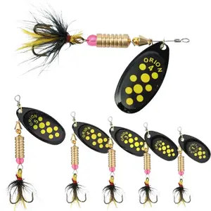 1/2pcs Metal Hard Bait Rotating Spinner Fishing Lure Spoon Sequins Wobblers Bass Pesca With Feather Hooks 3.5g/4.5g/7g/9g/12g - 9g 12g