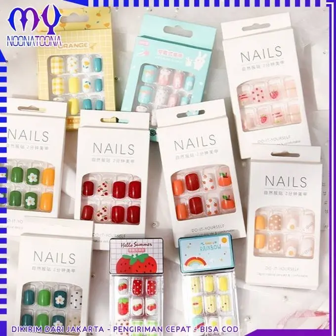 Kuku Palsu Motif Kartun 24 Pcs Fake Nail Karakter Manicure Nail 1 Terbaru