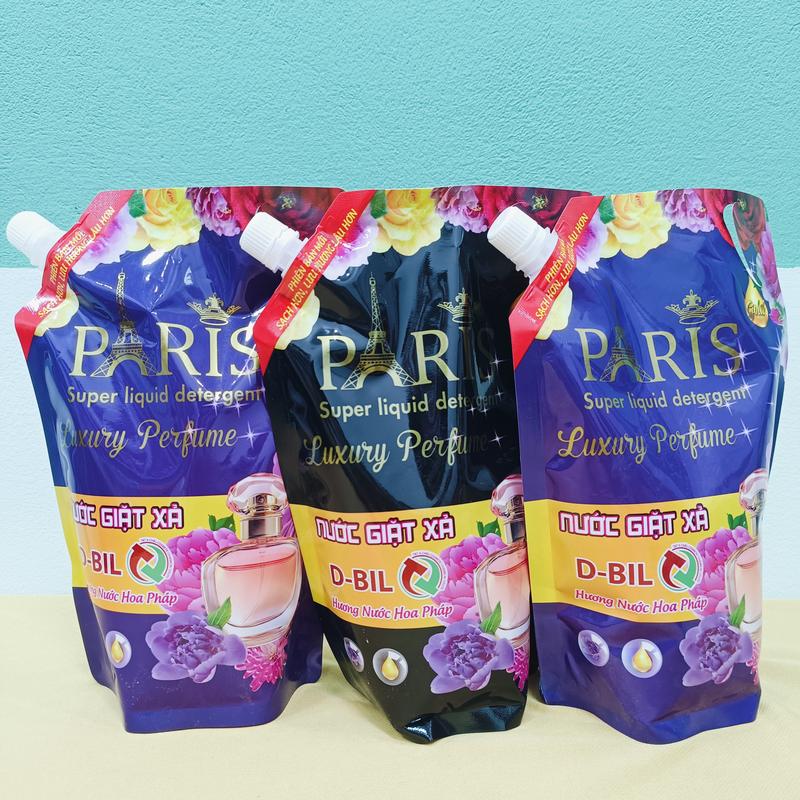 3 TÚI NƯỚC GIẶT Combo 3 Túi Nước giặt Xả Hương Paris 1000ML Nước giặt xả làm sạch Quần áo Ngừa khuẩn Đánh bay vết bẩn Làm mềm vải Lưu hương dài lâu