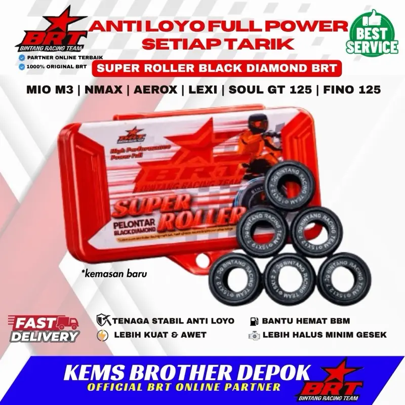 SUPER ROLLER BRT NMAX AEROX LEXI 9 GR 10 GRAM 11 GRAM 12 GRAM dan 13 GRAM ORIGINAL BRT Oli