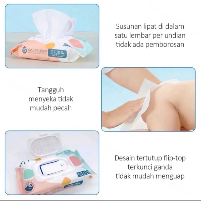 (FS) PAKET 6! TISU BASAH DR BABY ORIGINAL ISI 80 SHEET Bayi Tissue Wipes 3