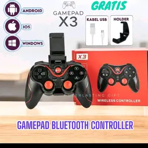 Gamepad X3 Wireless Controller Bluetooth Android iOS Windows Gratis Kabel USB & Holder Everlasting Gift Outdoor Remote Joystick