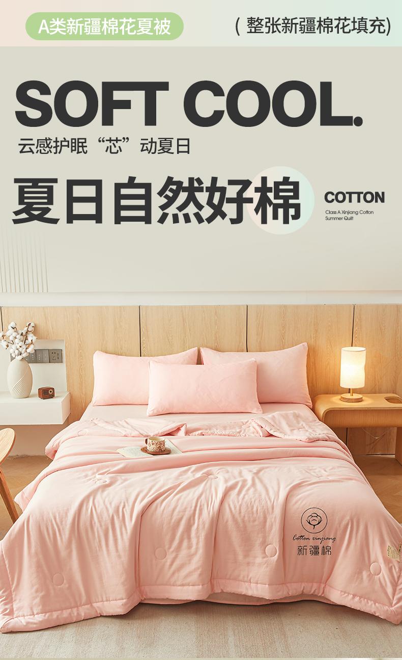 Product Introduction of 2025 new style without printing  Washing Cotton Xinjiang Cotton Quilt Summer Summer Cool Air Conditioning Quilt 4