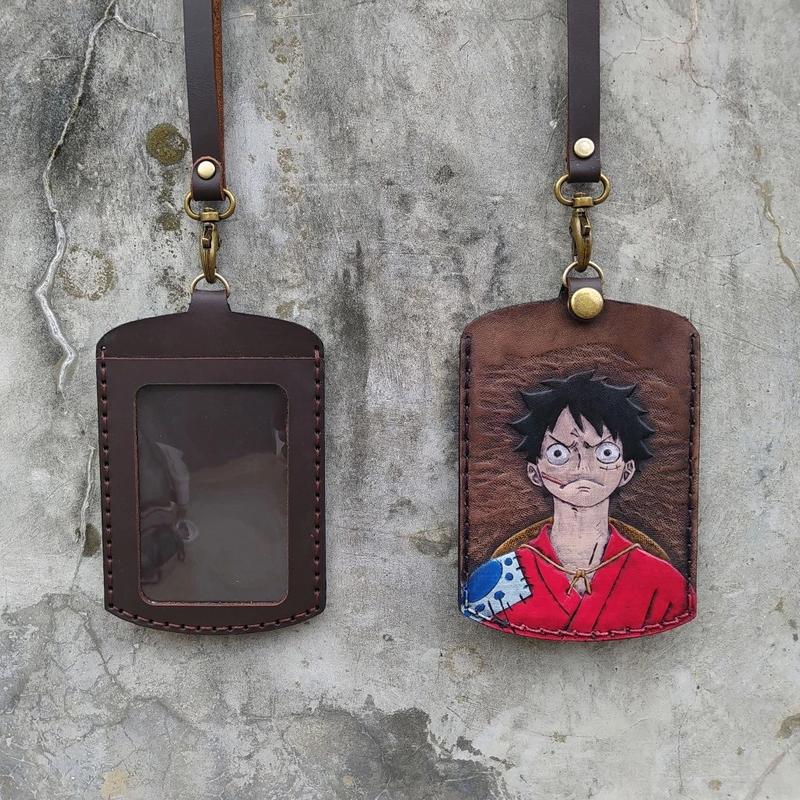Product Introduction of ID Card Holder Murah Anime One Piece Kulit Asli Ukiran Tangan 4