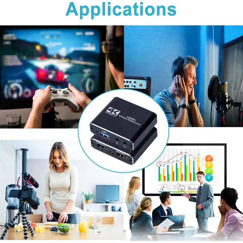Thẻ Quay Video 1080P 4K HD Tương Thích HDMI Với USB 2.0 3.0 Bảng Quay Video, Ghi Trò Chơi, Phát Sóng Trực Tiếp, Vòng Tròn Phát Sóng, Thích Hợp Để Quay Video Trực Tiếp 4