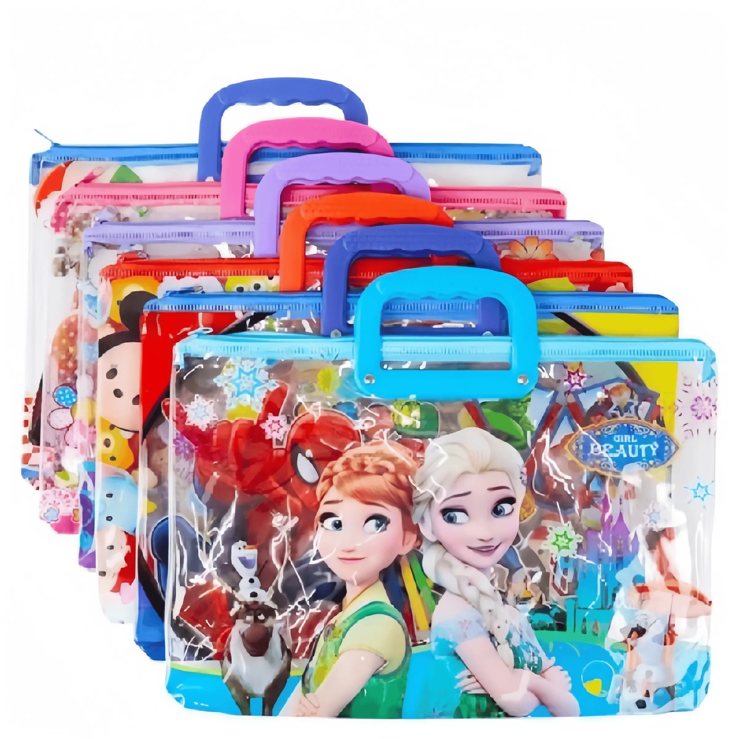 Expanding Colored Long Plastic Envelope with Handle Pushlock and Zipper ...