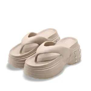 Daphani Sandal Jepit Tinggi Wanita Dewasa Lebaran Korean Style dengan Desain Bintang Elegan sandal  jelly  wedges