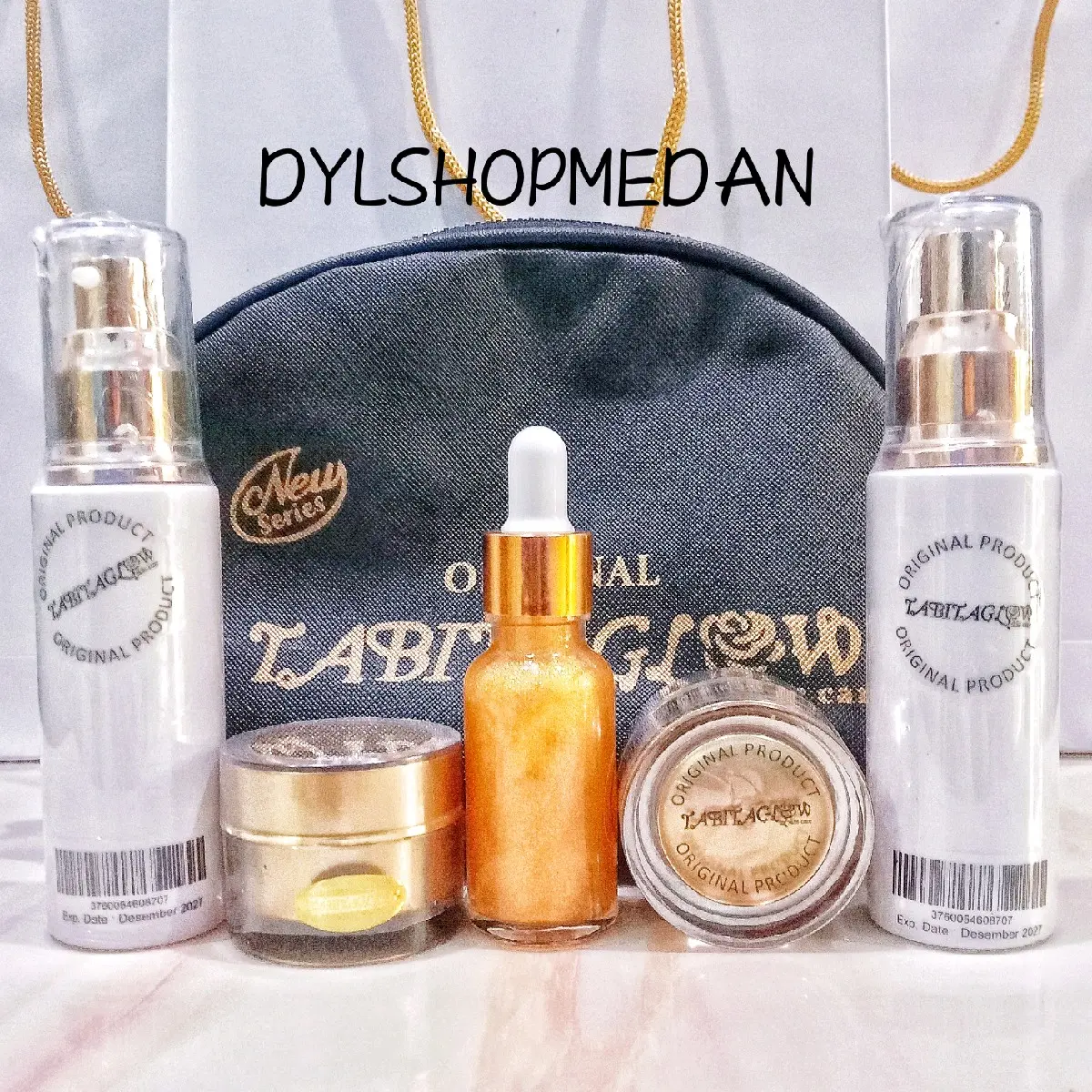 DYLSHOPMEDAN - SKINCARE GLOW FULL SEGEL (PAKET BLACK) 5 IN 1 + SERUM WHITENING 20ML 100% ORIGINAL SKINCARE