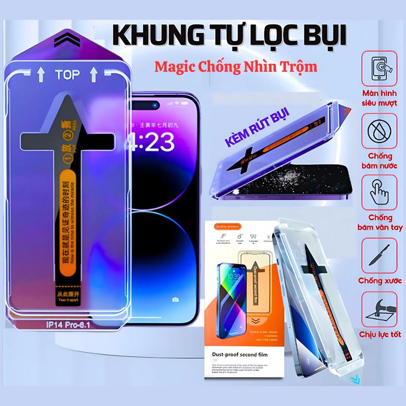 Cường Lực iPhone Magic Tự Dán Tự Hút Bụi, Chống Nhìn Trộm Full Màn Cho iPhone…