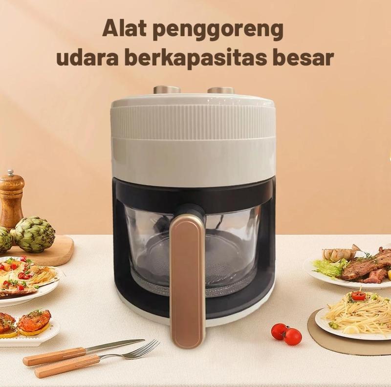 ALLIANCE Air Fryer 1200 Watt 4,5L layar digital terlihat kaca Low Watt Hemat Listrik Mesin Penggoreng 0