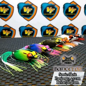 Bancetoz soft frog sonic skirt 4,5cm + softfrog + lure + casting + umpan gabus + umpan casting + casting gabus + umpan toman