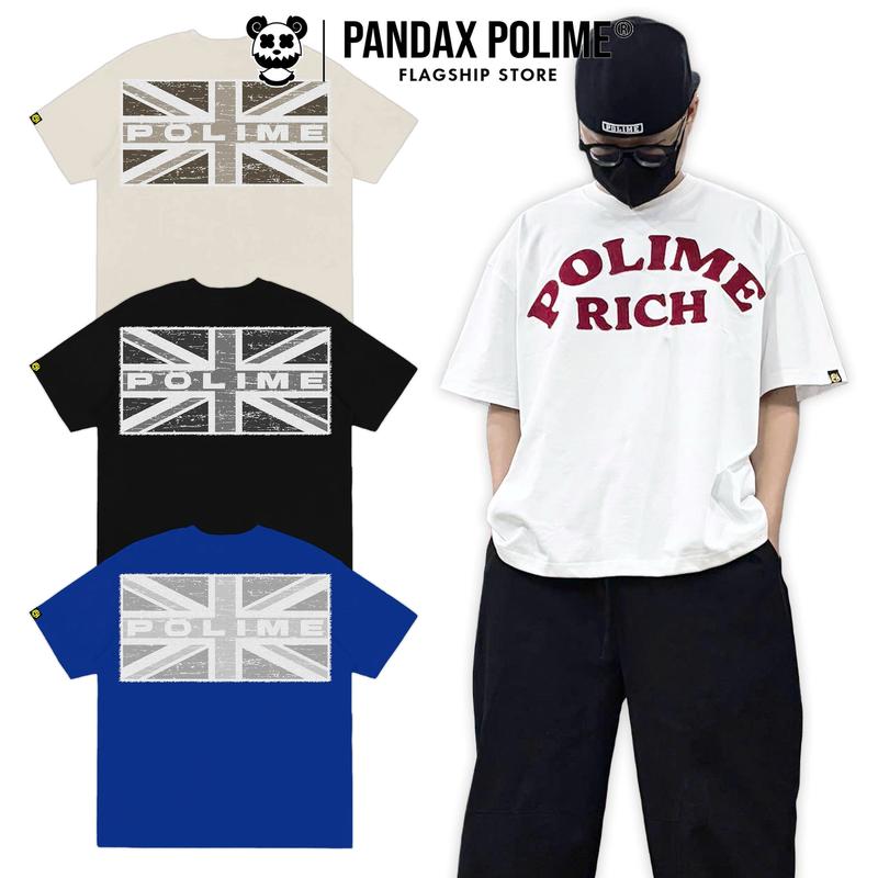Áo phông big boxy tee 280gsm thêu  form rộng bigsize ngắn tay lỡ cotton 2 chiều cặp đôi nam nữ chữ hack dáng pandaxvn polime Menswear Cổ Tròn