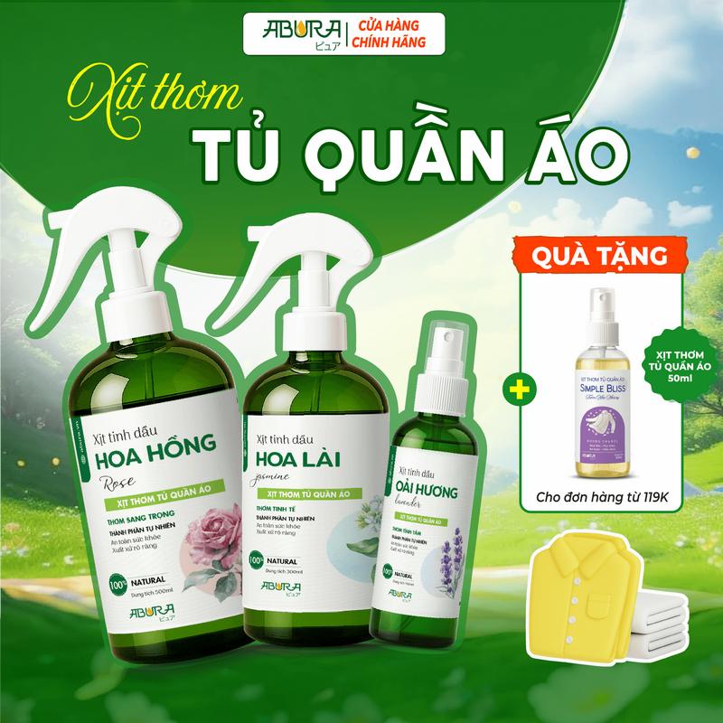 Chai Xịt Thơm Quần Áo Khử Mùi Khử Khuẩn ABURA 100ml 500ml Tinh Dầu Thiên Nhiên Dầu Thơm Phòng Dầu Thơm Nước Hoa xịt thơm kẹo ngọt