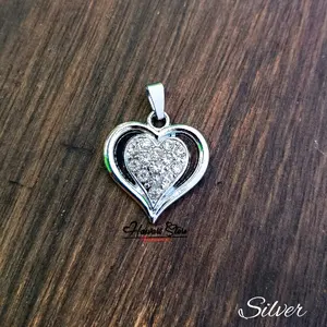 Liontin Love Silver Permata Terbaru Anti Karat Anti Luntur Aman Nyaman Dipakai Untuk Harian