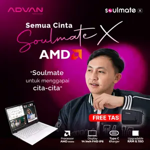 [Exclusive Rivel Sumigar] ADVAN Soulmate X 14” IPS FHD AMD 3020e 4GB/128GB Free Windows 11 Original Laptop Notebook Upgradeable