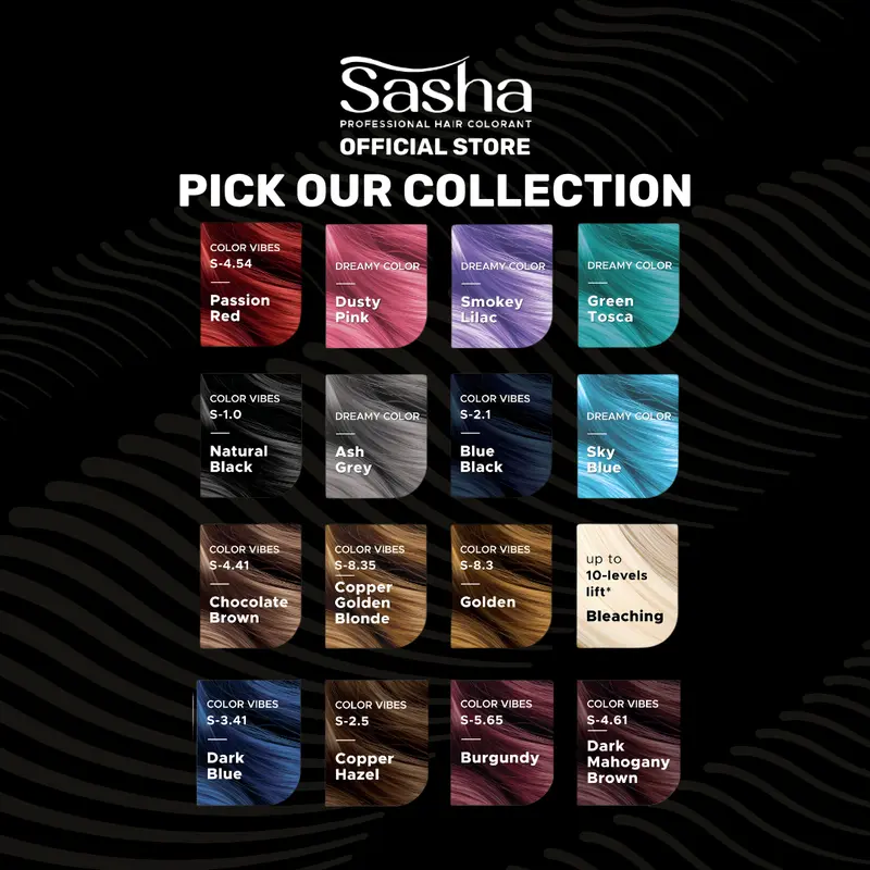 [BLEACHING + SKY BLUE] Sasha Bleaching 20gr + Hair Colorant Sky Blue 25gr | Cat Rambut Sasha Isi 2 pcs 4