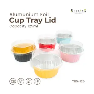 25 SET Aluminium Foil Cup Tray + Pet Lid / Dome Lid 125ml / YY084-125