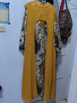 Product Review of (READY) TUTUNAJWA Alyssa Dress Akar Mix Outer Gamis Set Hijab from Q**a 0