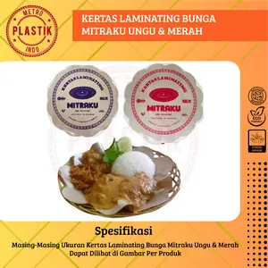 Kertas Nasi Bunga Bulat Mitraku Isi 100 Lembar / Kertas Alas Piring Rotan Bunga Bulat 100 Lembar Sekali pakai
