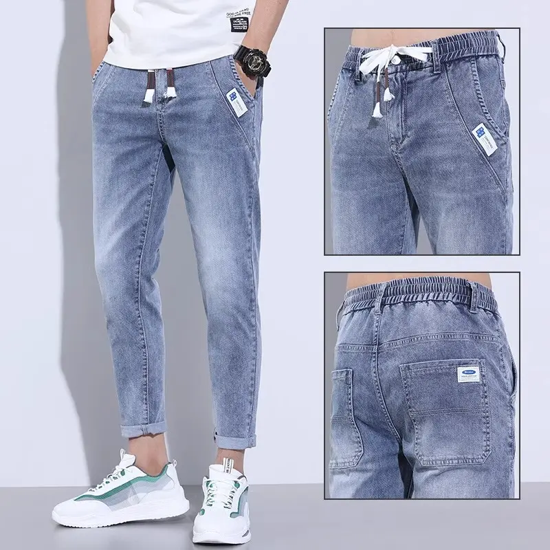 Celana Jeans Pria Skinny Denim Cowok Straight Pensil Pants Premium Laki Laki - Stretch, Panjang outfit