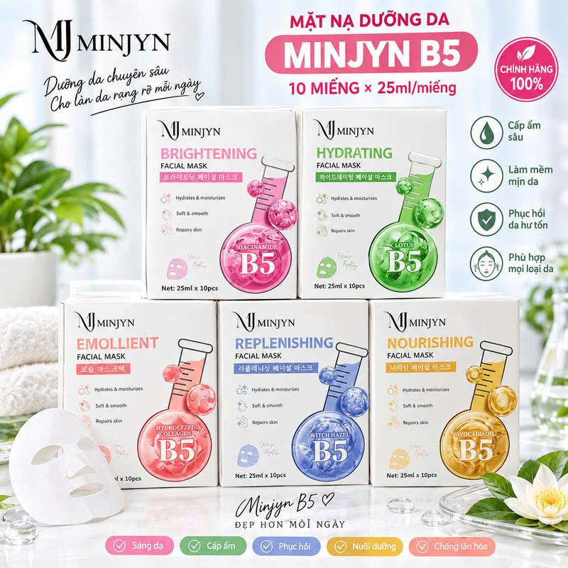 Mặt Nạ Dưỡng Da Minjyn B5 Cấp Ẩm Phục Hồi Trắng Sáng Mịn Màng Da 25ml/miếng