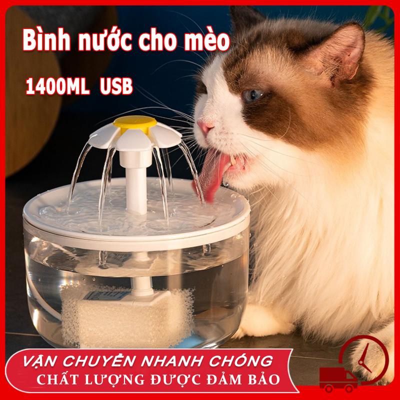 Bình nước cho mèo USB Máy bơm nước lọc nước cho mèo Bình nước máy lọc nước cho mèo chó thú cưng Dung tích lớn 3000ml
