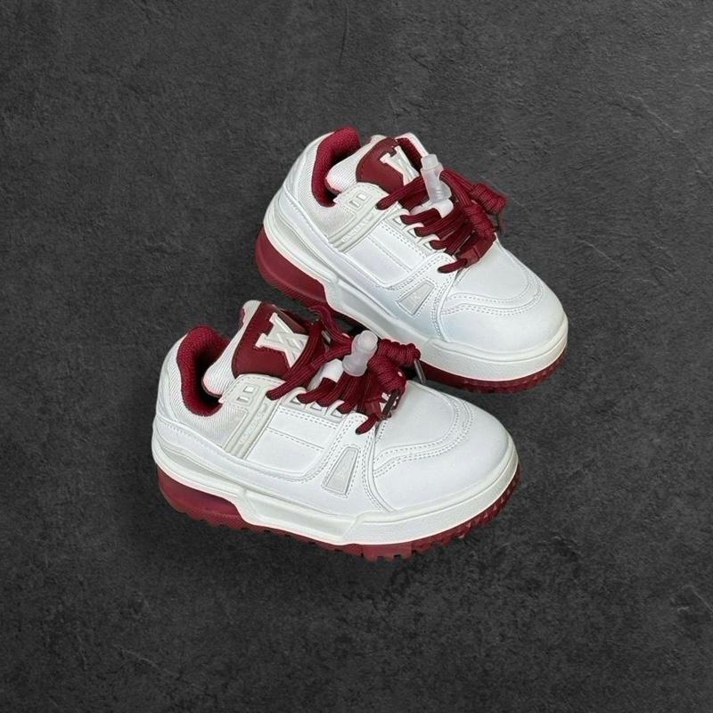 0922511 - Giày thể thao cho bé trai màu trắng viền đỏ và ghi cho bé trai và bé gái. 