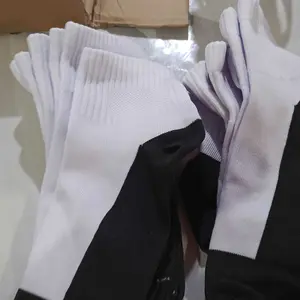 6 Pasang Kaos Kaki Sekolah sd dmp sma Putih Telapak Hitam Pendek Tebal Sport Unisex Katun