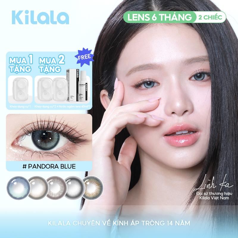 1 cặp Kính áp tròng Kilala lens 6 tháng màu Nâu Xám Lam DIA 14.2mm độ cận 0-7 lens êm mềm được Linh Ka Đại Sứ Thương Hiệu VN lựa chọn [Quà tặng miễn phí]