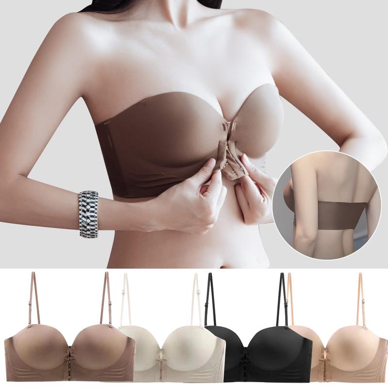 Áo Ngực Nâng Ngực, Khóa Trước, Dây Đeo Vai Có Thể Tháo Rời Áo Ngực Lót Đồ Lót, Dành Cho Phụ Nữ, Không Có Vòng Thép, Thích Hợp Cho Cô Dâu, Áo Ống, Áo Ngực Vô Hình