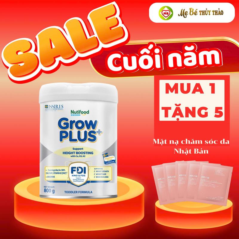 Sữa công thức Grow PLUS+ Nutifood Bạc 800g date mới