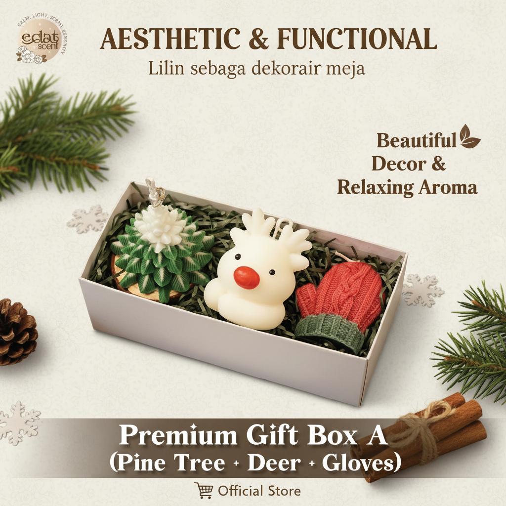 Eclat Gift Set Lilin Aromaterapi Natal Santa & Snowman | Christmas Candle Box ES032 Eclat Gift Set Lilin Aromaterapi Natal Santa & Snowman | Christmas Candle Box ES032