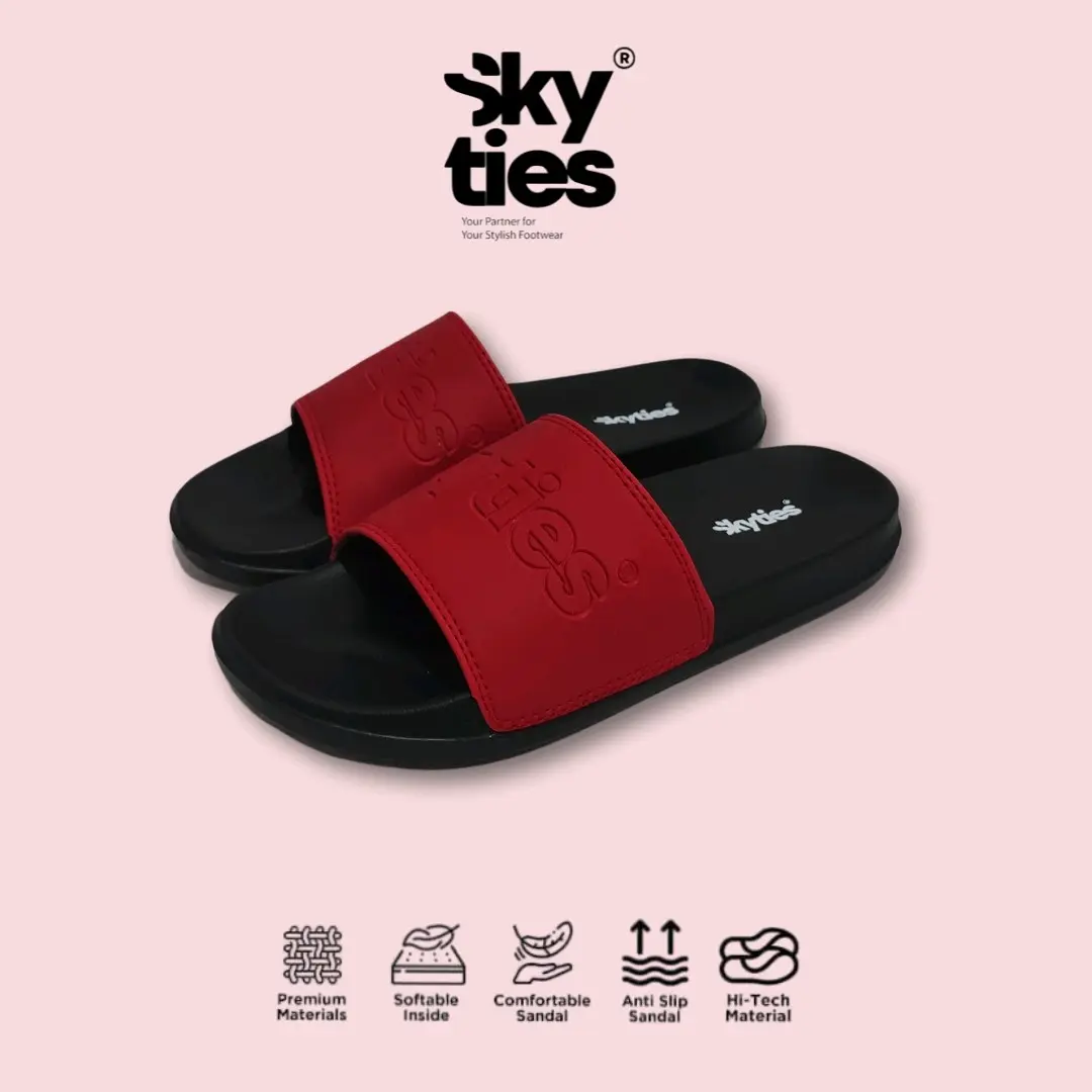 Skyties - Sweet Redvelvet I Sandal Sendal Slop Slide Wanita Anti Licin Karet Shoes