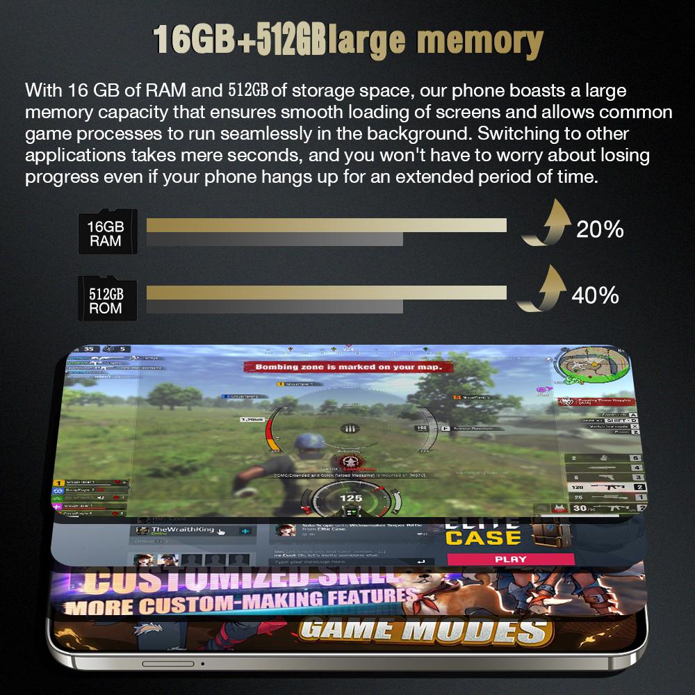 Smartphone A57 7.5 inches Big Screen 16+512GB 5G mobile phone 5G Android WIFI Support GPS Game phone