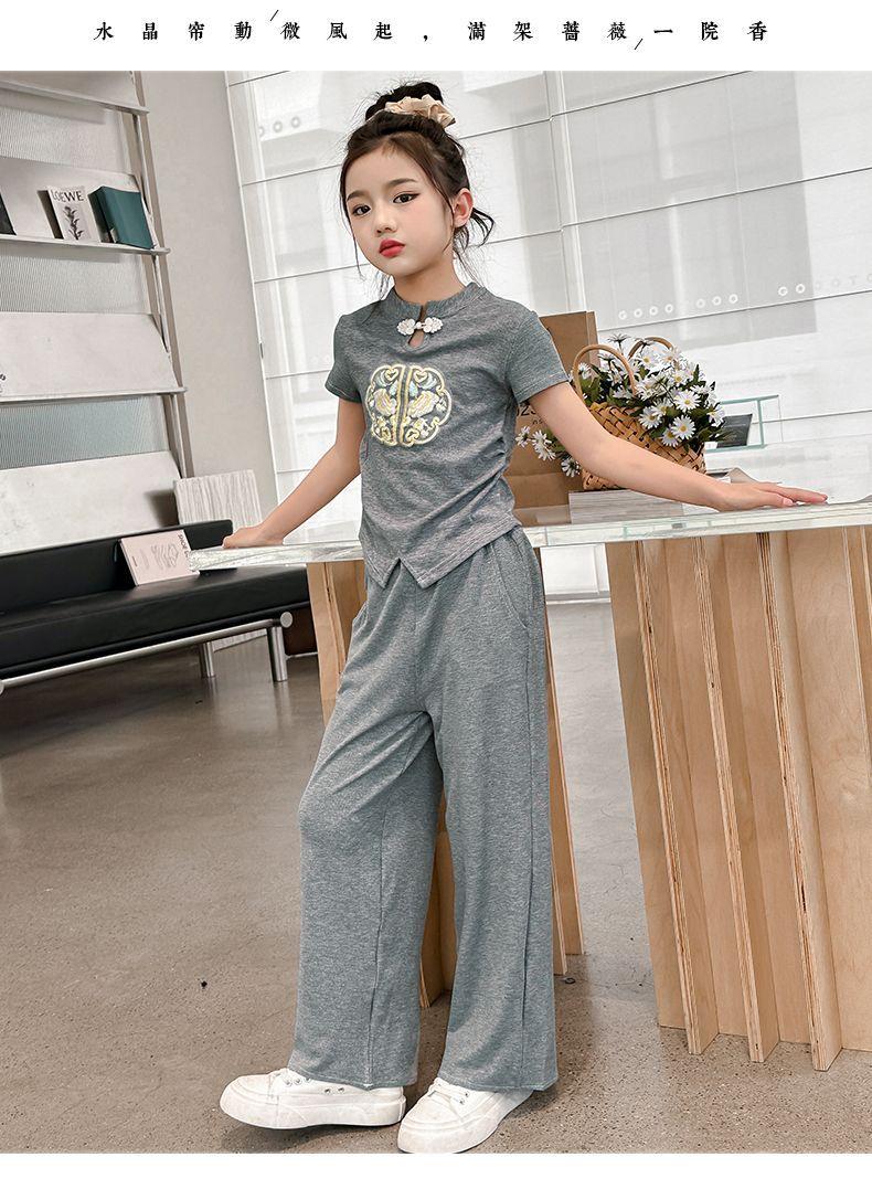 Product Introduction of Quần Áo Trẻ Em, Thoải Mái, Bộ Đồ Mùa Hè Cho Bé Gái, Hàng Mới Về 2024, Dành Cho Trẻ Em Trung Và Lớn, Phong Cách Trung Quốc, Bộ Đồ Hai Mảnh ngắn Tay, Thời Trang, Thích Hợp Cho Mùa Hè 25