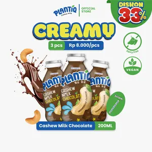 [PAKET CREAMY - 3 PCS] PLANTIQ Cashew Milk Chocolate 200ml - Susu Kacang Mede Rasa Coklat - Non Dairy Milk Lactose Free