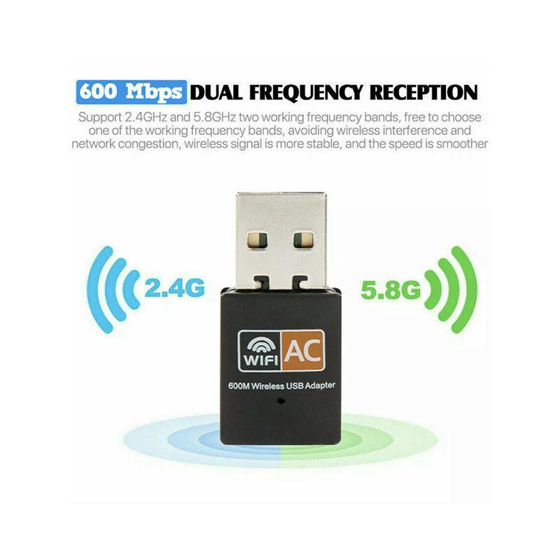 Product Introduction of 600 Mbps 2.4-5ghz USB Dual Band Wireless Adapter WiFi Dongle 802.11 AC Laptop PC 20