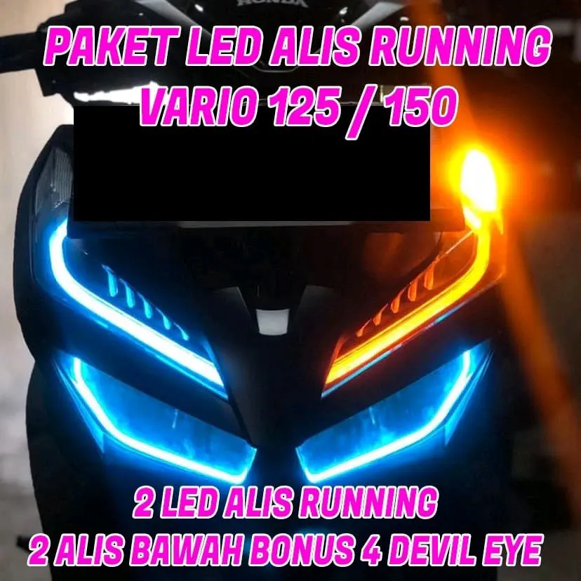 PAKET LENGKAP LAMPU ALIS ALL VARIO 125/150 RUNNING SEINBONUS DEMON/ DEVIL EYE