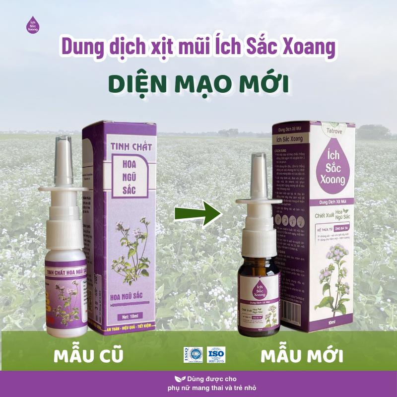 Dung dịch xịt mũi Ích Sắc Xoang - tinh chất hoa ngũ sắc 10ml 20ml