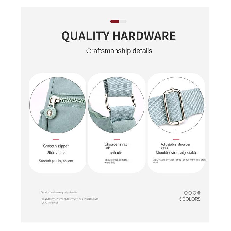 Túi Đeo Chéo Nylon Chống Thấm Nước Cho Nữ, Túi Du Lịch Sức Chứa Lớn Có Khóa Kéo Nhiều Lớp Cho Bé Gái, Túi Đưa Thư Đựng Đồ Giải Trí Ngoài Trời Đeo Vai 7