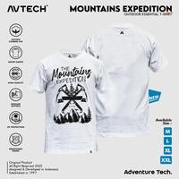 Gambar AVTECH - T-Shirt Kaos Pria Wanita Lengan Pendek Outdoor Casual Harian Cotton Combed - MOUNTAINS EXPEDITION - Putih, M dari Avtech Adventure Technology Kota Administrasi Jakarta Timur 1 Tokopedia