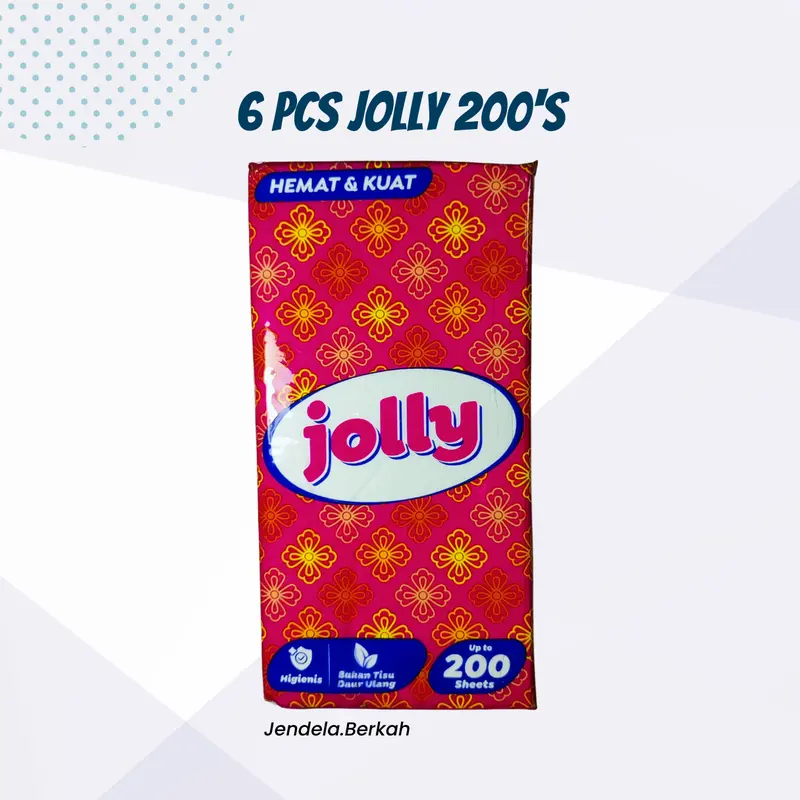 (Paket 6 Pcs) Jolly Facial Tissue Tisu 200’s 2 ply 4