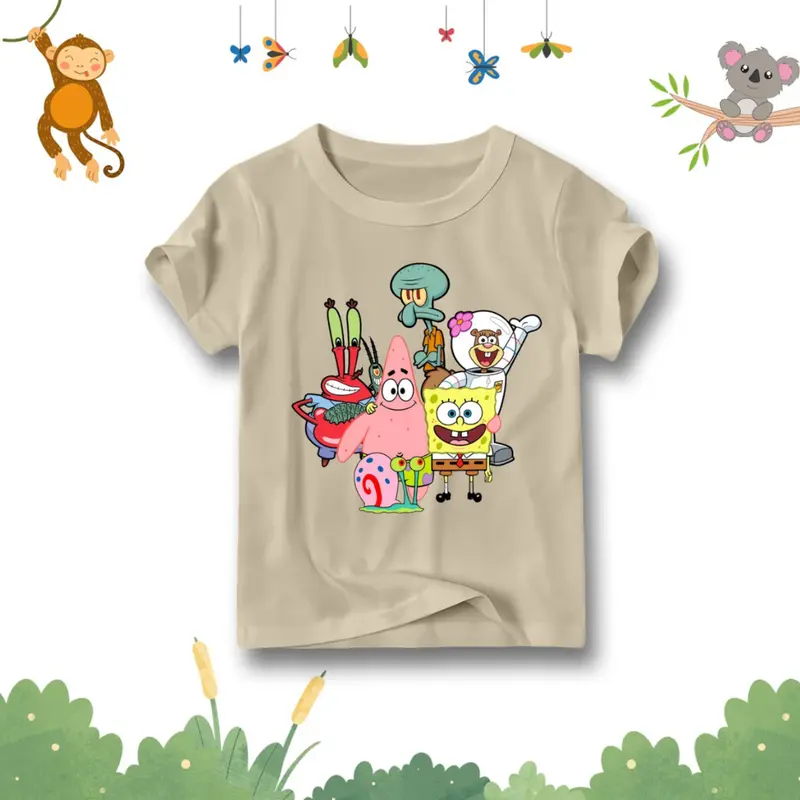 Baju atasan anak unisex gambar spongebob / kaos distro anak bahan adem / kids t-shirt 6