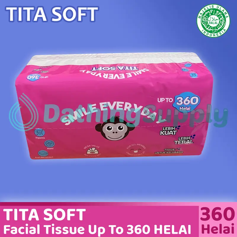 ( 10 PCS ) Tissue Tita Soft Facial Up To 360 Helai 2 ply / Tisu Wajah Halus Lembut Pembersih Muka 6